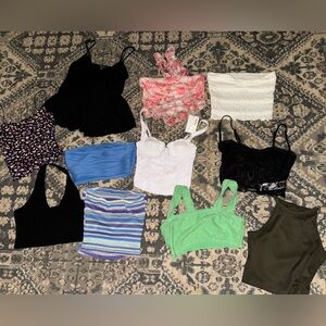 Baby doll , tube, corset style fancy blouse top lot XS/S